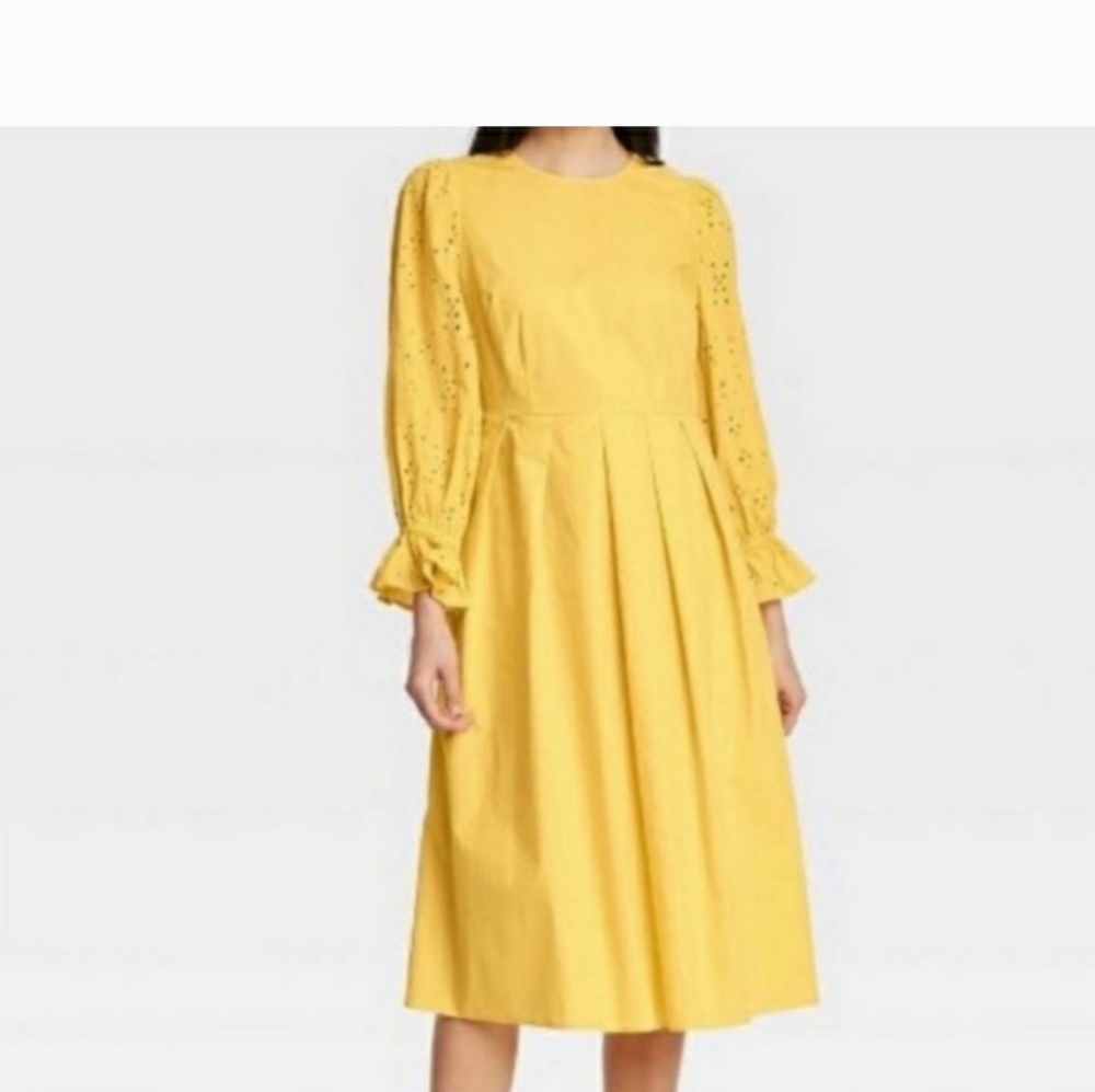Who What Wear Eyelet Sleeve Midi dress